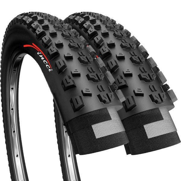 Fincci Pair of Foldable 26 x 2.25 Mountain Bike Tire 57-559 for Road MTB Offroad Bicycle - 26x2.25 Inch Bike Tires 2 Pack