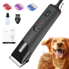 Dog Grooming Clippers, Professional Dog Clipper for Thick Coat Low Noise with Guard Combs Brush,2 Speeds Heavy Duty Design for Thick Heavy Coats,Dogs,Cats,Sheep Animal Haircut