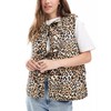 Xuehaya Women Leopard Puffer Vest Floral Print Quilted Jacket Tie