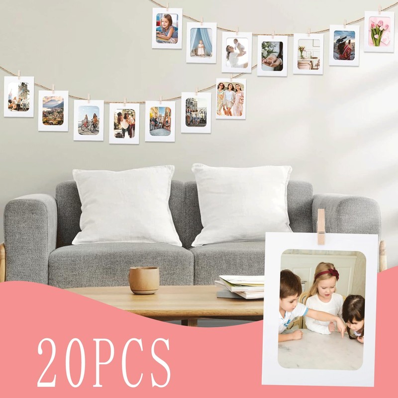 TRLREQ 20 Pack Photo Hanging String & Pegs Kit |