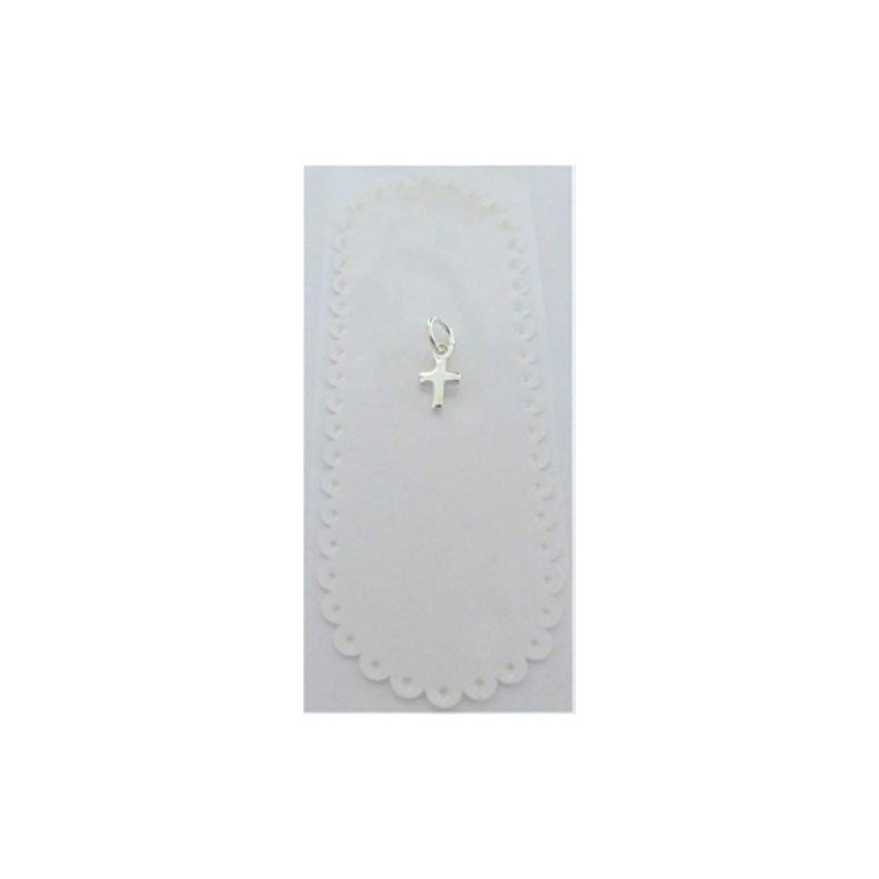 Small Tiny Silver Cross Religious Pendant Charm Minimalist