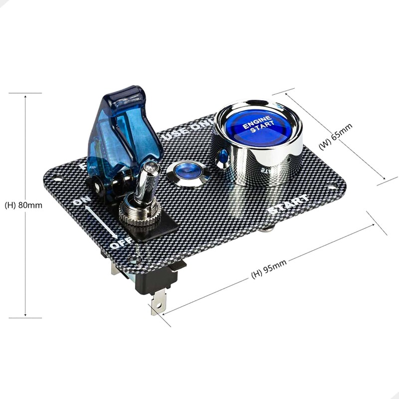 DC12V Racing Car Ignition Switch Panel Rocking Switch+ Engine Start