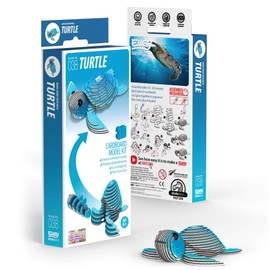 EUGY 650038 Turtle, 3D Animal Puzzle for Children and Adults to Assemble, DIY Animal Figure, Craft Set from 6 Years