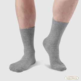 YOUCHAN Men's & Women's Cotton Socks Breathable Business 6 Pairs, 6 pairs of grey, 39 - 42