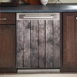 Wood Door Kitchen Decorative Dishwasher Magnetic Sticker, Refrigerator Magnet Panel Decal, Dishwasher Magnet Cover, Reclaimed Barnwood, Magnetic 23" W x 26" H