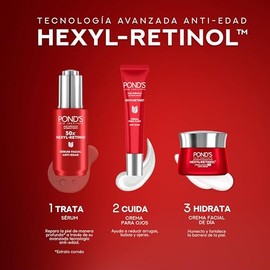 POND'S Age Miracle rutina de 3 pasos: Crema día + Crema Ojos + Sérum Facial, con HEXYL-RETINOL