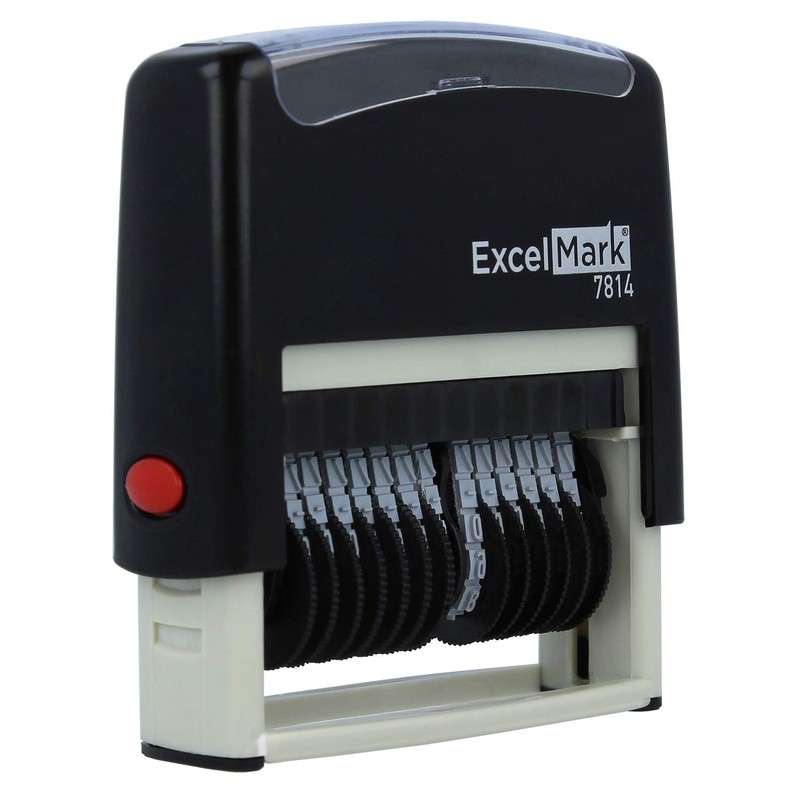 ExcelMark 13 Band Self-Inking Number Stamp - 2" x 1/4"