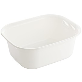 Squirrel Washtub, Square, White, W11.4 x D14.2 x H5.5 inches (29 x 36 x 14 cm), H&H Wash Tab, Square, Made in