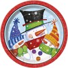 Unique Party 47625 - 23cm Snowman Buddies Christmas Party Plates,