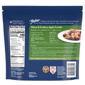 Fisher Chef's Naturals Walnut Halves & Pieces 10 oz, 100% California Unsalted Walnuts for Baking & Cooking, Healthy Snacks for Adults, Resealable Bag, Vegan Protein, Keto Snack, Chopped Nuts, Topping