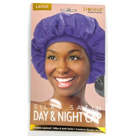 DONNA Day Night Hair Bonnet Bonnet Hair Cap for Women Black Women Hairstyles Shower Cap for Women Elastic Band Bonnet Satin Bonnet for Sleeping1pc BROWN