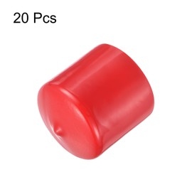 QUARKZMAN Pack of 20 Rubber Caps Rubber End Caps 38 mm ID Rubber Plugs Sealing Cap Vinyl PVC Round Tube Bolt Cap Cover Screw Thread Protective Caps, Red