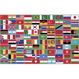 SHEET OF 100 WORLD FLAGS .5" TALL  TOOLBOX HELMET DECAL STICKER USA MADE