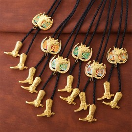 Btilasif Bolo Tie,Western Horse Saddle Cowboy Tie Western Necklace Leather Necktie Bolo Tie for Men Women Costume Accessories red