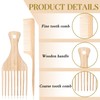 Premium Bamboo Comb Set - Natural Wooden Hair Pick and