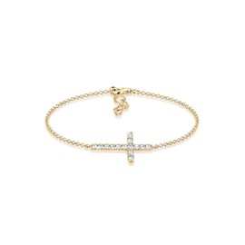 Elli Bracelet Women Cross Motif Basic with Crystals in 925 Sterling Silver