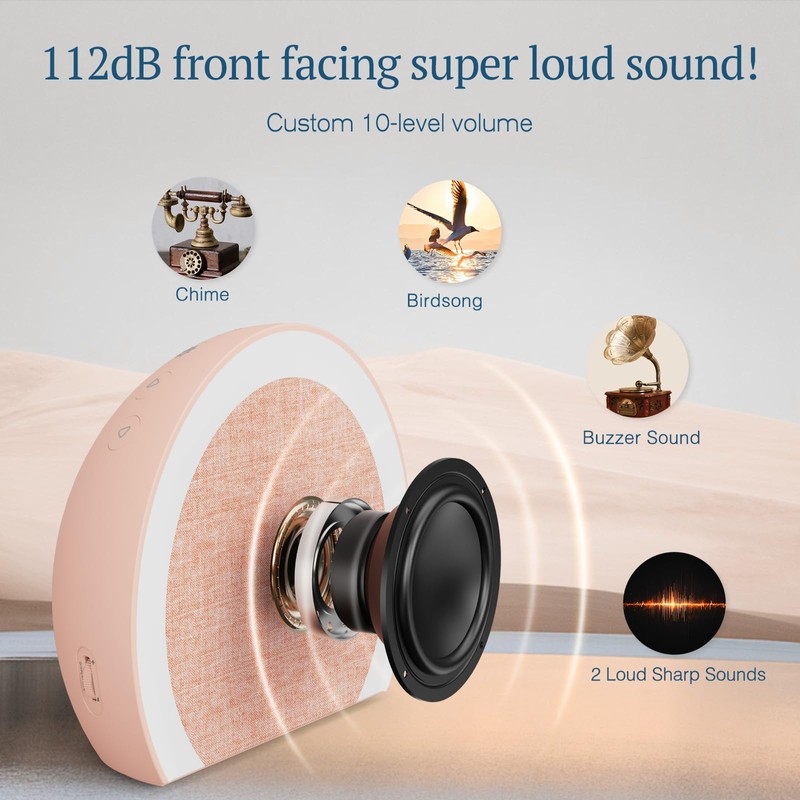 ANJANK Loud Alarm Clock with Wireless Bed Shaker, Vibrating Dual