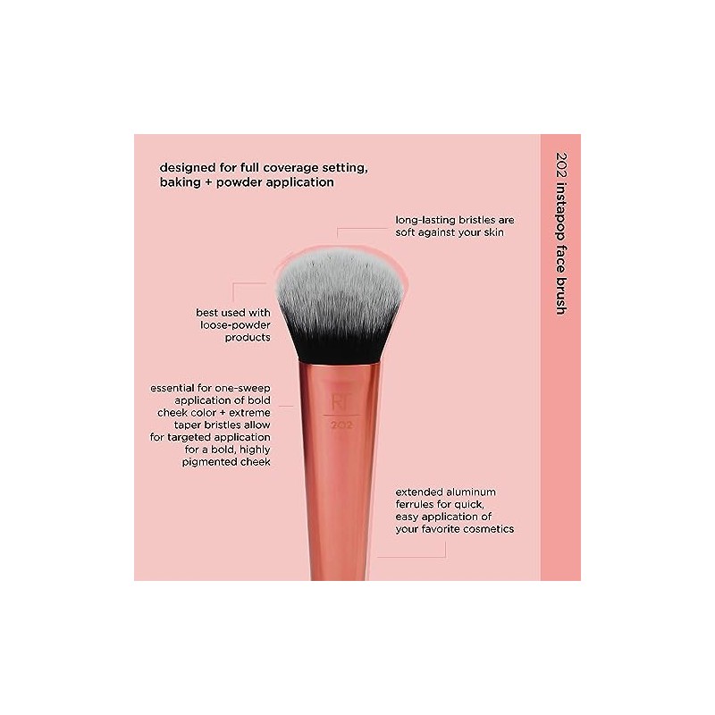 Real Techniques Seamless Complexion Makeup Brush, For Foundation, Primer and
