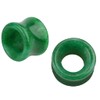 Pierced Owl Natural Green Jade Stone Double Flared Tunnel Plugs,