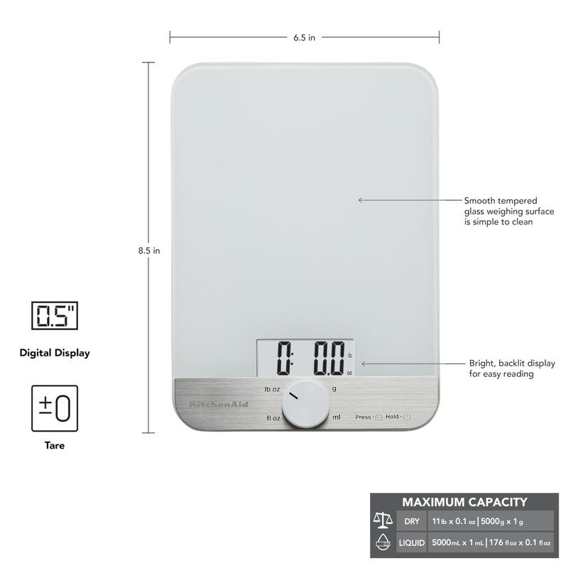 KitchenAid KQ908 Glass Surface 11 Pound Capacity Digital Kitchen and