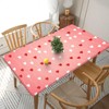 Fiokroo Pink Love Hearts Tablecloth with Elastic Edge for 5ft