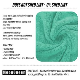 MOONQUEEN - Paquete 6 toallas de mano alta calidad, secado rápido, microfibra de terciopelo coral, altamente absorbentes, usos múltiples como hotel,  