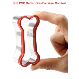 4Pcs Large Dog Bone Cookie Cutters Set, Dog Treats Cookie Cutter, Dog Bone Shapes Cutters, Homemade Dog Biscuit Treats Cutters, Coated with Soft PVC for Protection,4.7" 3.9'' 3.2'' 2.4"
