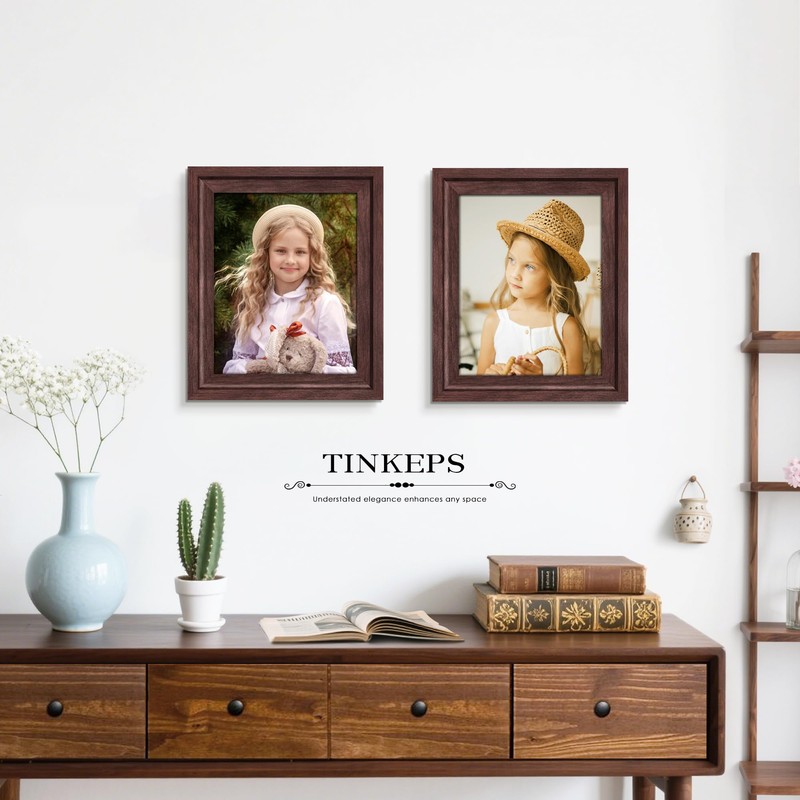 Tinkeps 8x10 Picture Frame Brown, Wooden Vintage Style Photo Frames
