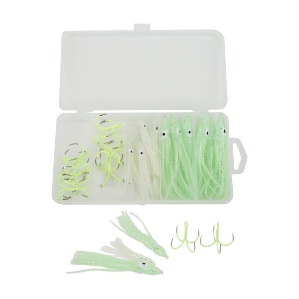 Squid Skirts Fishing Lures Glow Night Quadruple Fishing Hooks Luminous