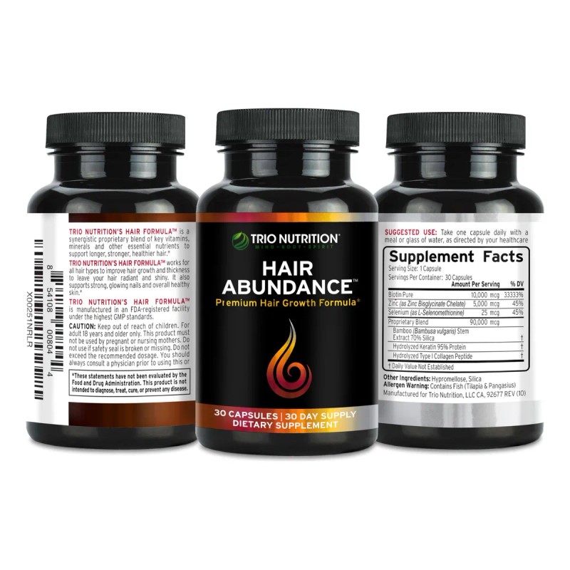 Trio Nutrition Hair Abundance Biotina 10000mcg 60 Cápsulas