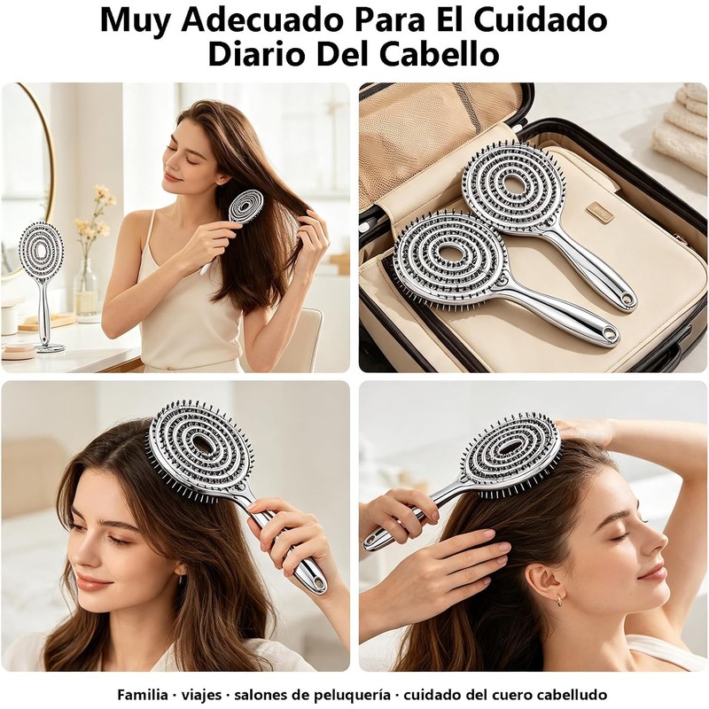 Cepillo para Cabello de Jabalí y Nylon, Cepillo para Cabello