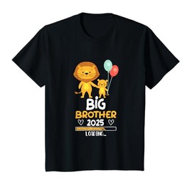 Children's Big Brother 2025 Loading Lion Siblings Pregnancy Announcement T-Shirt, black