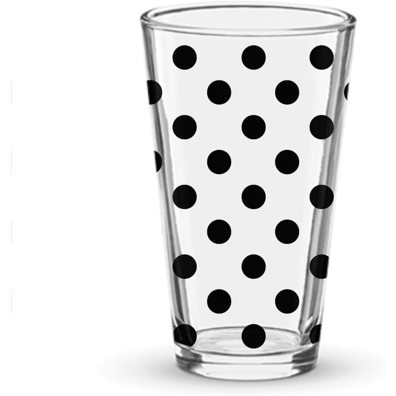 Moonlight4225 Polka Dots Pint Glass, Polka Dot Pint Glasses, 16oz