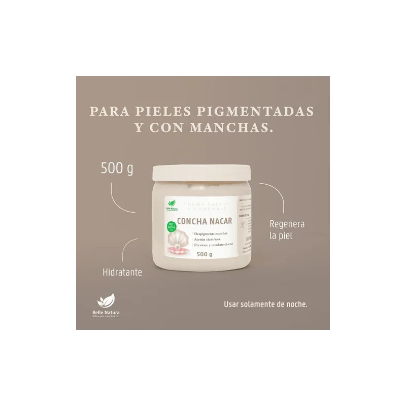 Crema Concha Nacar Anti-ácne Previene Manchas Premium 500 G