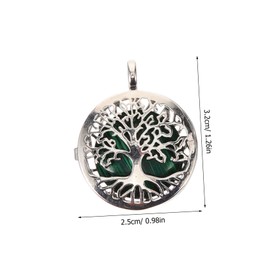 Healvian Hollow Tree of Life Pendant Necklace Natural Gemstone Crystal Charm 1 Piece Retro Alloy Jewelry for DIY Crafting Unique for Women and Men