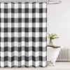 Tititex Classic Buffalo Plaid 140gsm Faux Linen Fabric Shower Curtain,