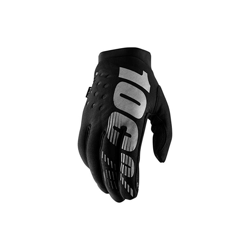 100% Erwachsene Brisker Handschuhe, Schwarz Grau, XL