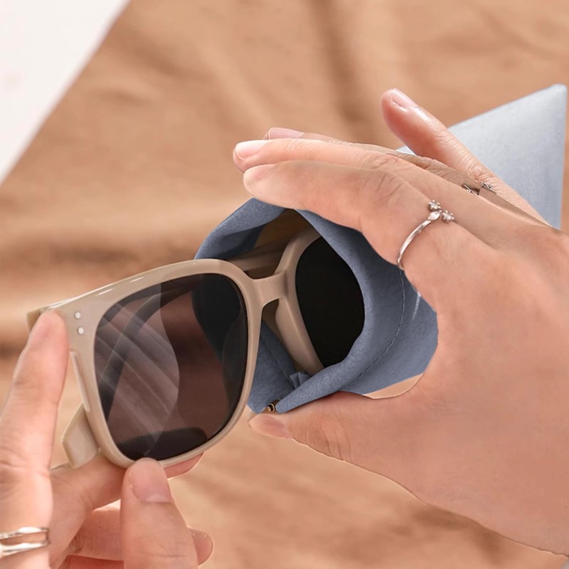 Pebipoo Glasses Cases Soft, Leather Eyeglasses Cases, Squeeze Top Portable