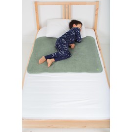 PeapodMats Bedwetting & Incontinence Waterproof Bed Mat - Reusable Underpad. Secure Placement & Breathable. Washable. Enviro Friendly 3x3 (Sage) Mattress Protector & Pee Pad for Kids & Adults