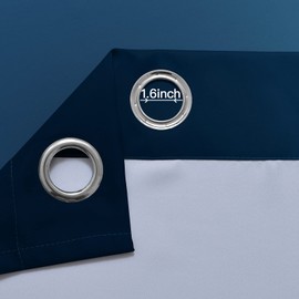 Yakamok - Cortina degradada de color azul a blanco grisáceo para recámara, bloqueo de luz, aislamiento térmico, cortina de ventana para sala de estar (1 panel, 52 x 84 pulgadas)