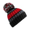 Beechfield Hygge Striped Beanie - Black Cherry