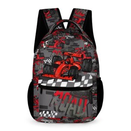 Fovanxixi Cute Red Car Backpack Kids Book Bag Lightweight Schoolbag Backpack for Kids Boys Girls Student School Travel