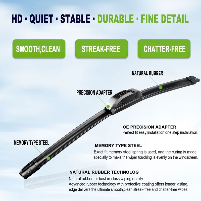 OEM QUALITY 22" + 22" PARRATI Premium All-Season Windshield Wiper