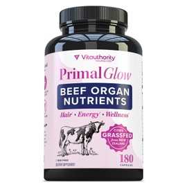 Beef Organ Capsules for Women | Grass-Fed, Pasture-Raised New Zealand Bovine | 7 Organ Extracts with Liver, Heart, Kidney, Bone Marrow & More | Energy, Digestion & Skin Support 30 Servings Primal Glow