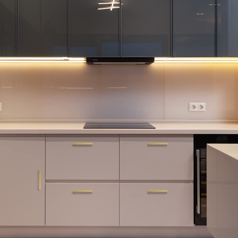 Ravinte 10 Pack 4 Inch Square Cabinet Handles Brushed Brass