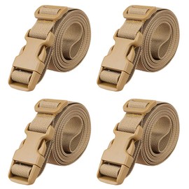 MAGARROW 78" x 1" Strap Buckle Packing Straps Adjustable 1-Inch Belt (Khaki (4-PCS))