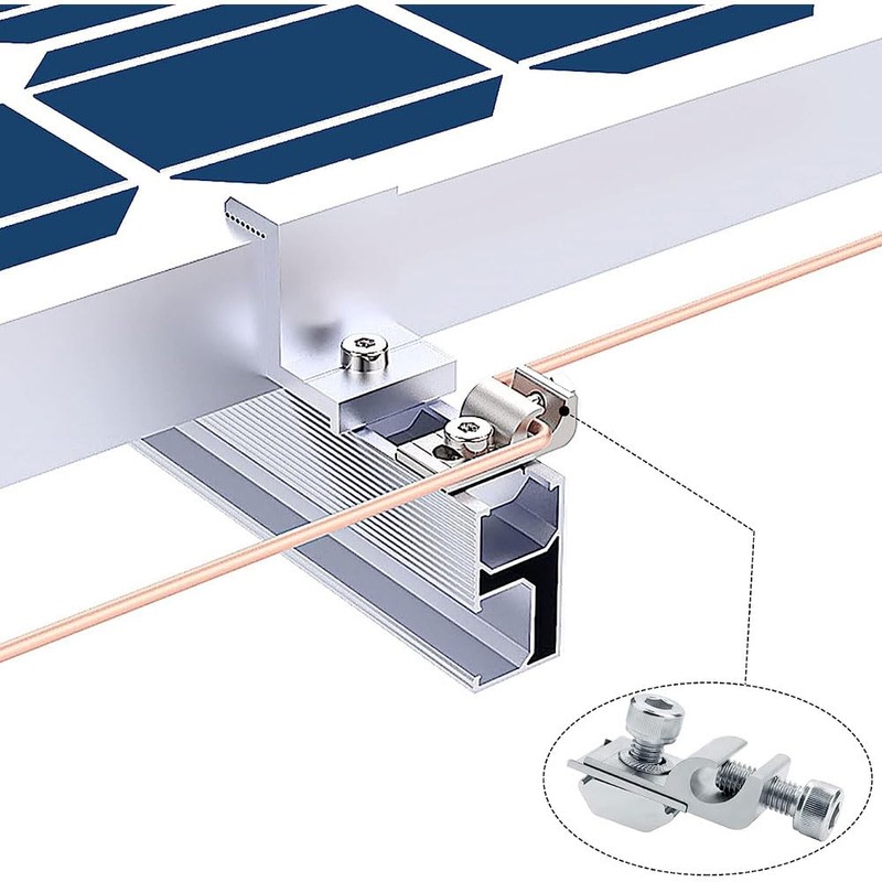 Offgridtec Pack of 6 Earth Terminals for PV Modules Silver