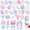 72 Pcs Floral Letter Patches Self Adhesive Patches Embroidered Stick