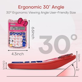 Cute Calculators, 12 Digit with LCD Display for Teachers Student Basic Office, Kids Calculator, Calculator for School, Mini Calculator, Cartoon Calculator, Handheld Calculator 5.9×2.6 inch Red