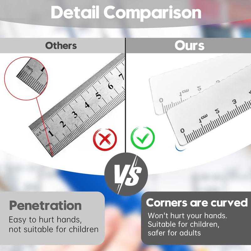 MSDADA 4 Pieces Aluminium Alloy Ruler Set Protractor Triangle Mathematics
